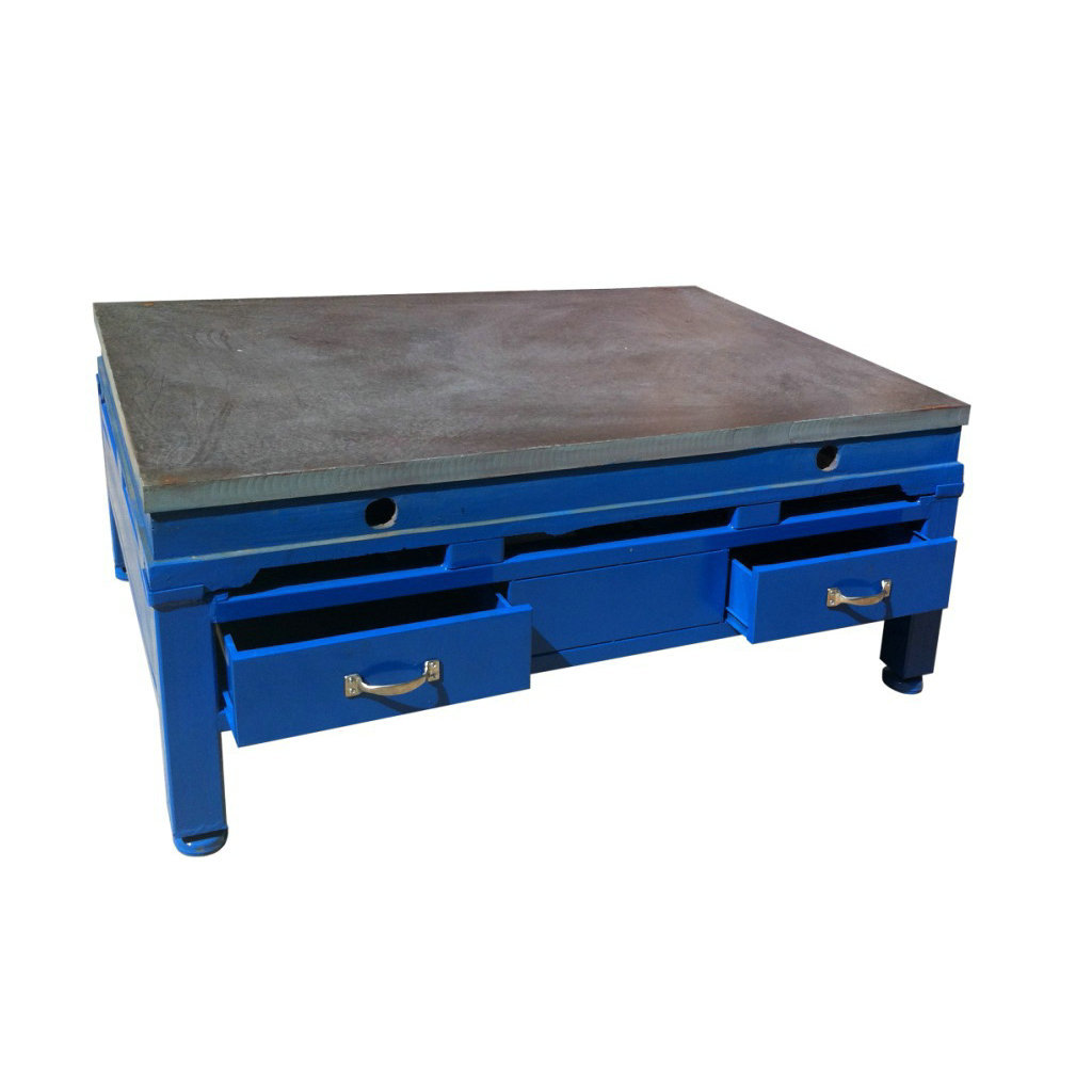 厂家供应钢板桌面钳工工作桌车间模具工作台重型飞模台焊接装配桌