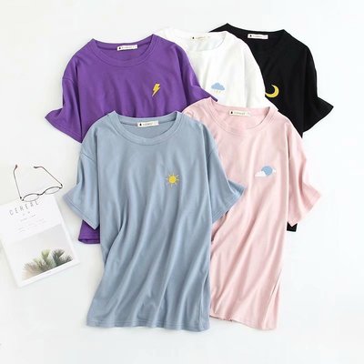 S61大碼女裝2019夏裝新款胖mm寬松顯瘦印花短袖打底T恤衫0918