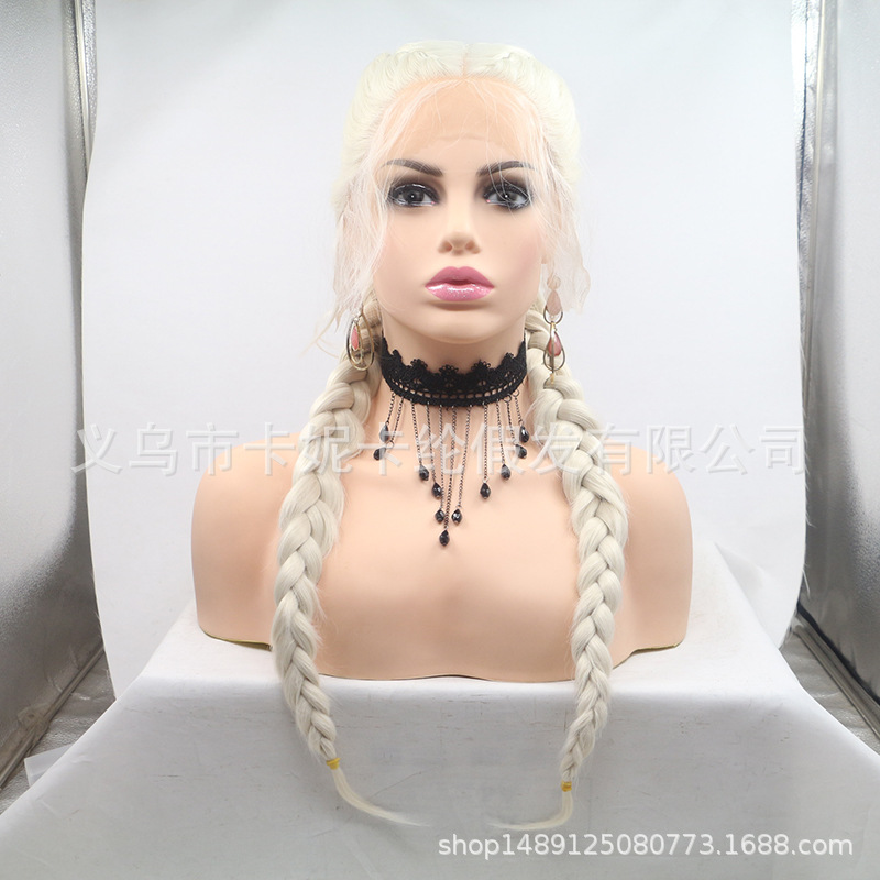 Nueva trenza de boxeo trenza de cabello de cabello de cabello de encaje peluca