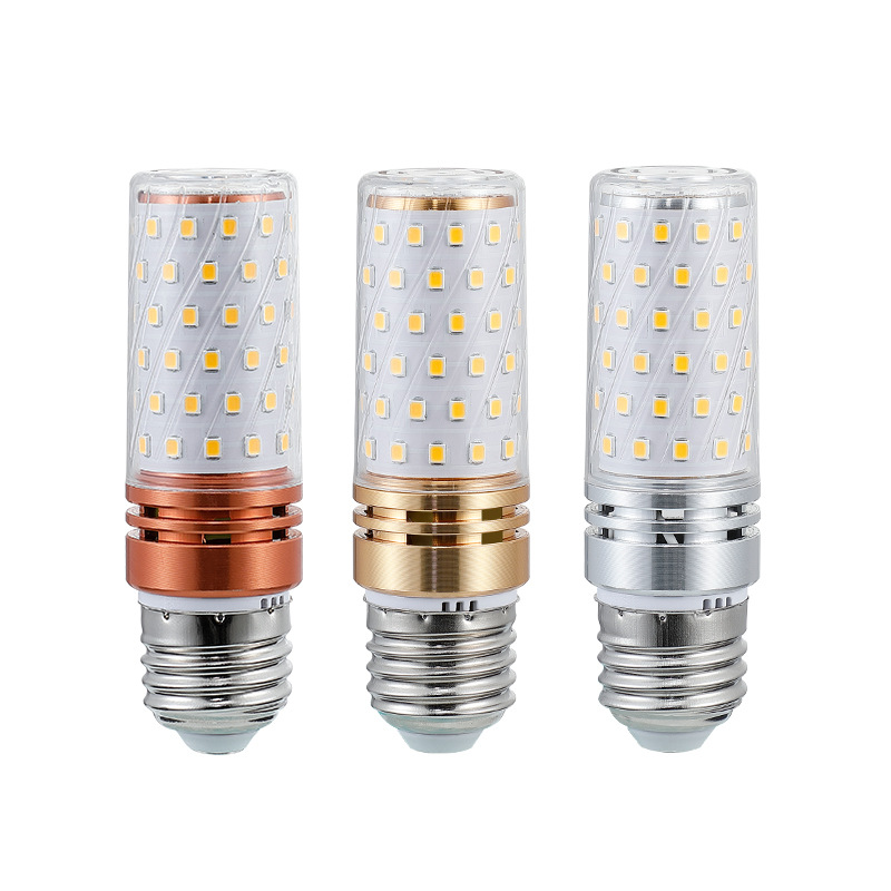 led 玉米灯E27 E14 E12三色双色变光12w16w光头强玉米灯泡220V|ms