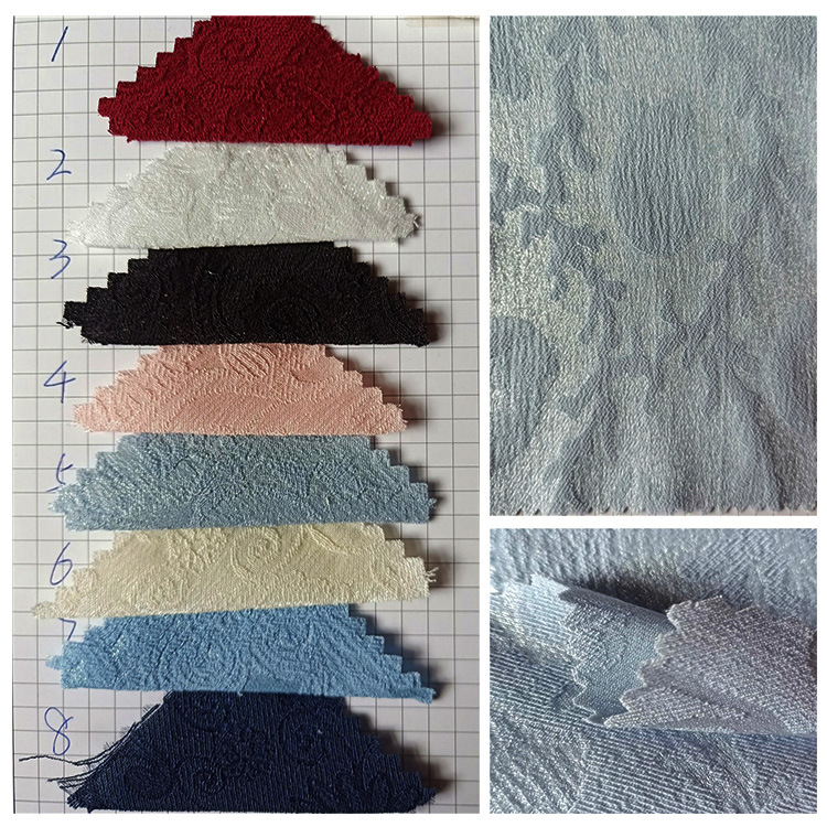 现货春夏时尚女装童装休闲服饰连衣裙面料梭织锦纶弹力提花布