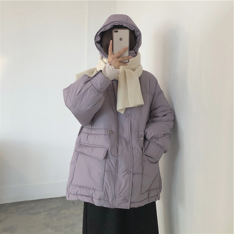 19 Winter/black/Beige/violet tender Wild section Easy cotton-padded clothes Cotton Hooded coat Manufactor