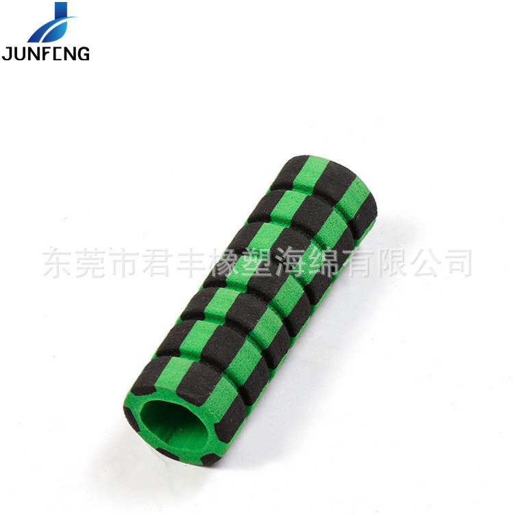 自行车护手橡塑套管防滑减震骑手把套NBR双色沟槽管 绿色条纹软管