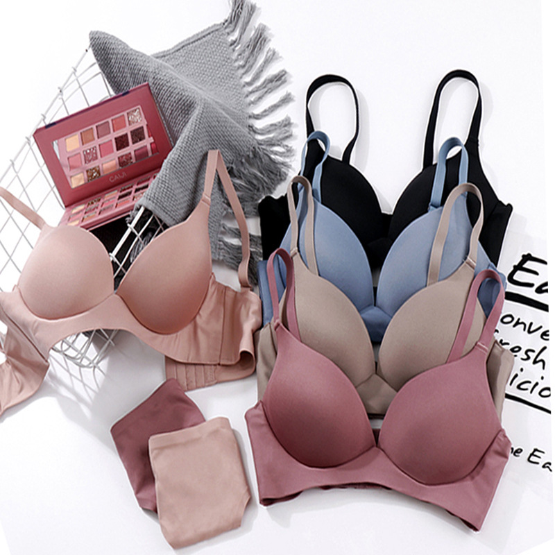 简show升级版一片式聚拢无痕无钢圈文胸光面薄款后搭扣少女内衣
