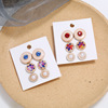 Genuine earrings, set from pearl, European style, suitable for import, 3 piece set