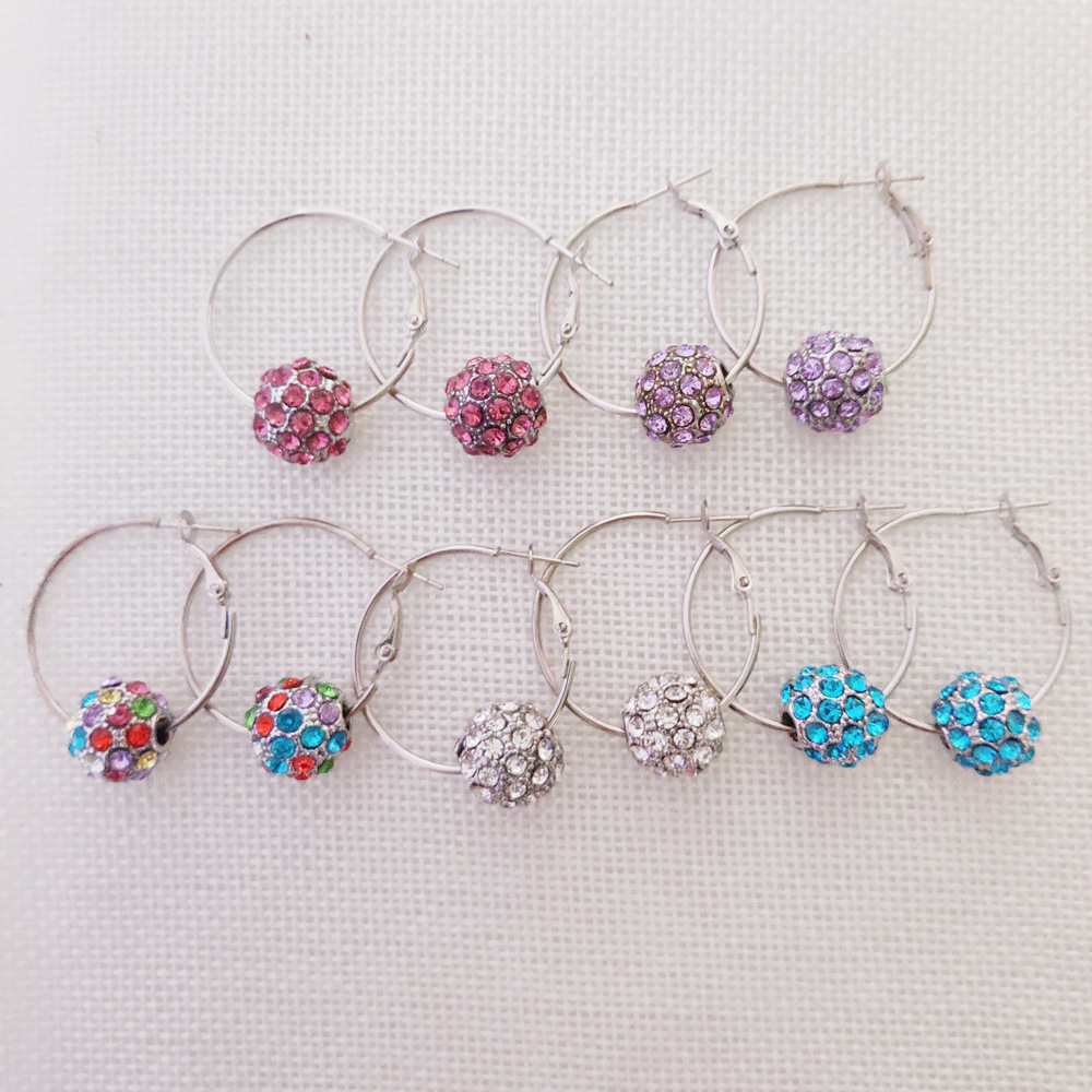 1 Paire Style Simple Géométrique Alliage Incruster Strass Femmes Des Boucles D'oreilles display picture 8