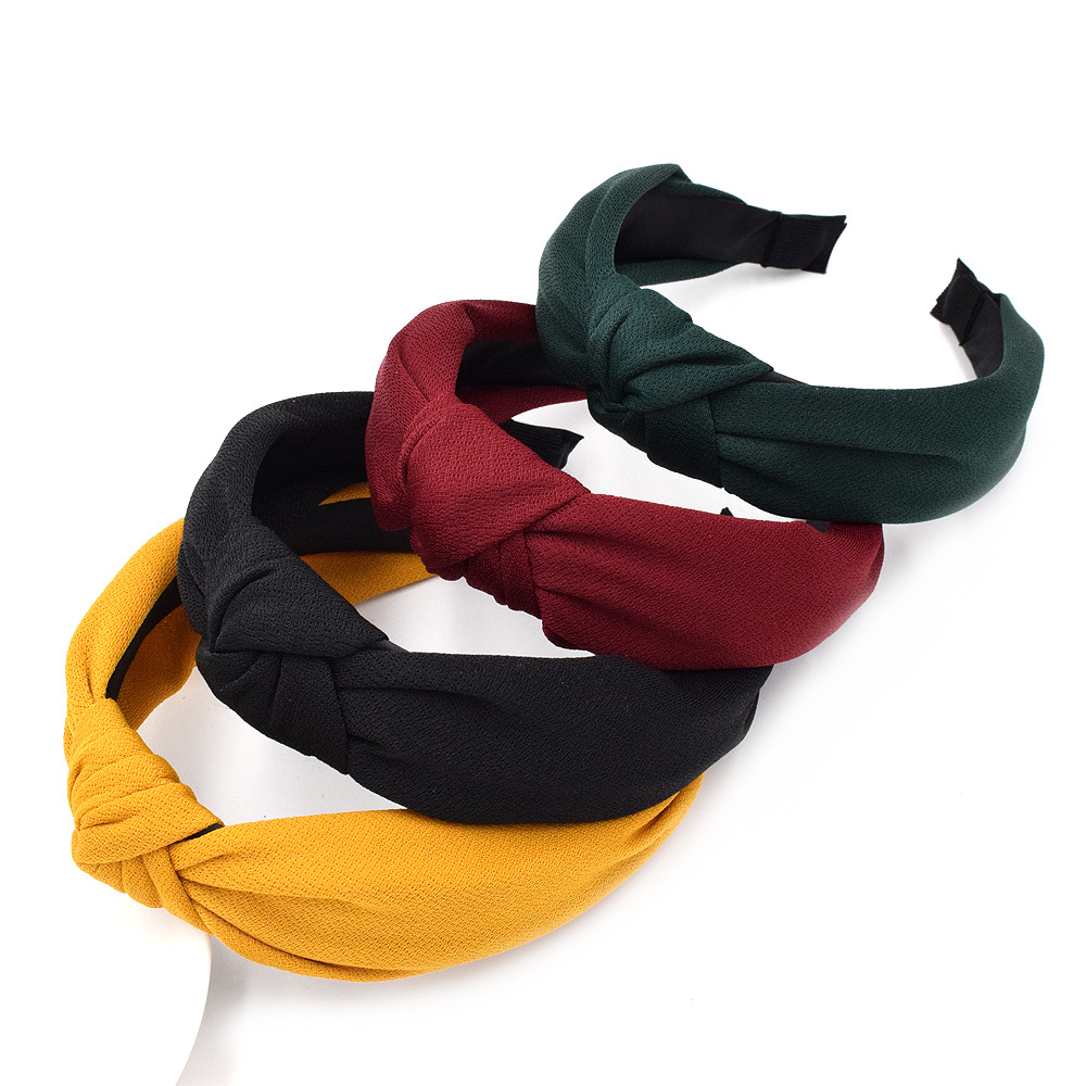 Autumn New Pure Color Breathable Cloth Art Wide Side Korea Simple Face Wash Hair Accessories display picture 1