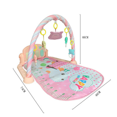 婴儿音乐多功能健身架3-6-12月宝宝爬行垫脚踏钢琴亚马逊跨境玩具