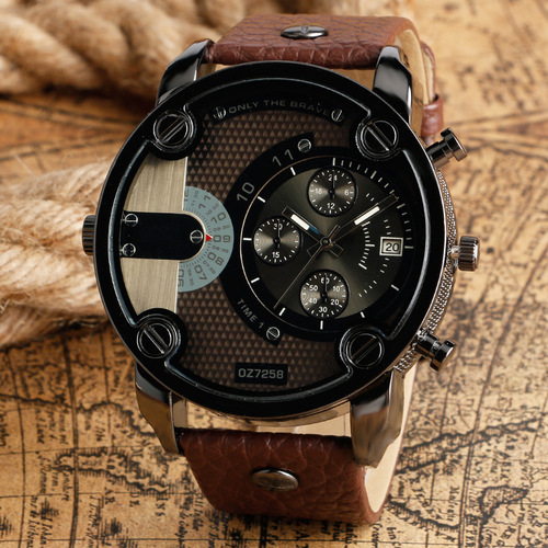 DZ Men's Watch Fashion Large Dial European and American Style Steel Strap Watch Sports Belt Quartz Watch Dropshipping