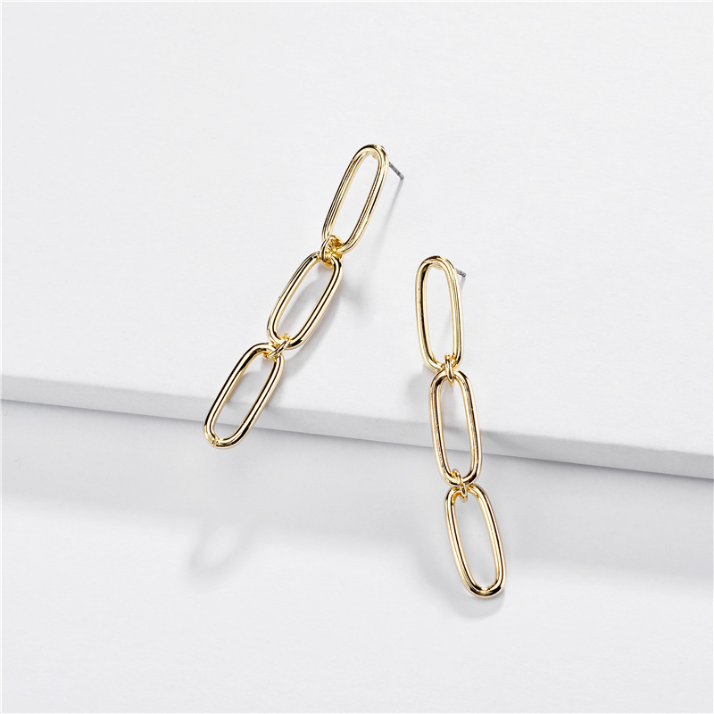 Earrings Jewelry Geometric Oval Ring Three-layer Female Earrings New display picture 3