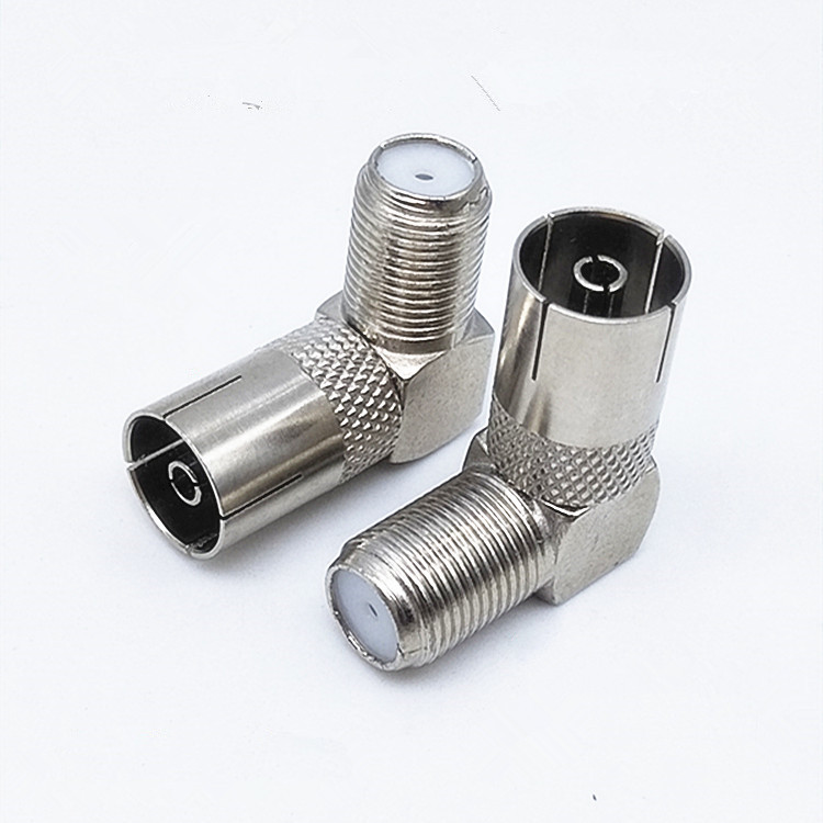 供应 90度直角F母转9.5TV母头 英制转接头 RF射频转接弯式F头