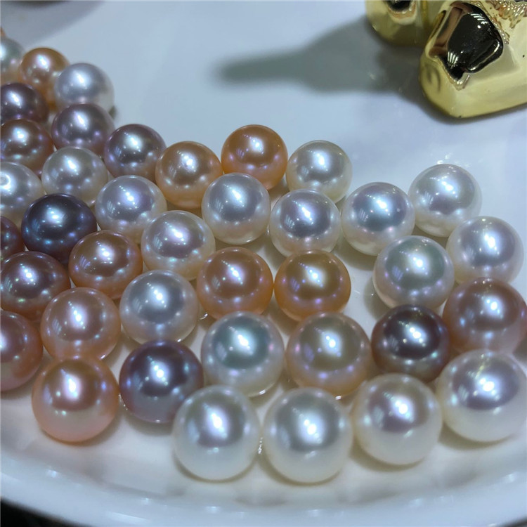 High-grade AAAA +Freshwater pearls Bead Bead grain Bare beads Half hole loose beads diy Raw material beads