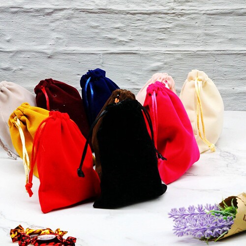 Multi-color velvet drawstring pockets drawstring drawstring jewelry packaging bag dust-proof storage jewelry jewelry velvet bag storage