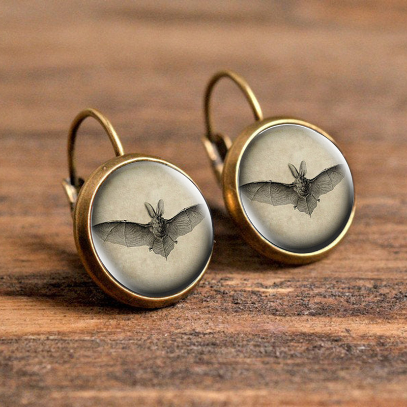 1 Pair Casual Simple Style Animal Round Plating Inlay Alloy Glass Earrings display picture 9