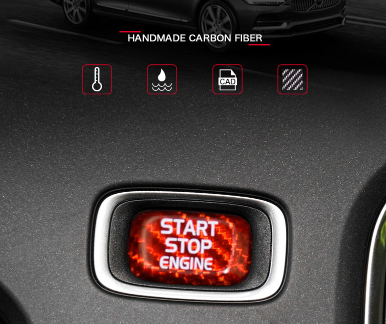 适用于沃尔沃V40 V60 S60 S60L XC60 S80L  碳纤维一键启动装饰盖