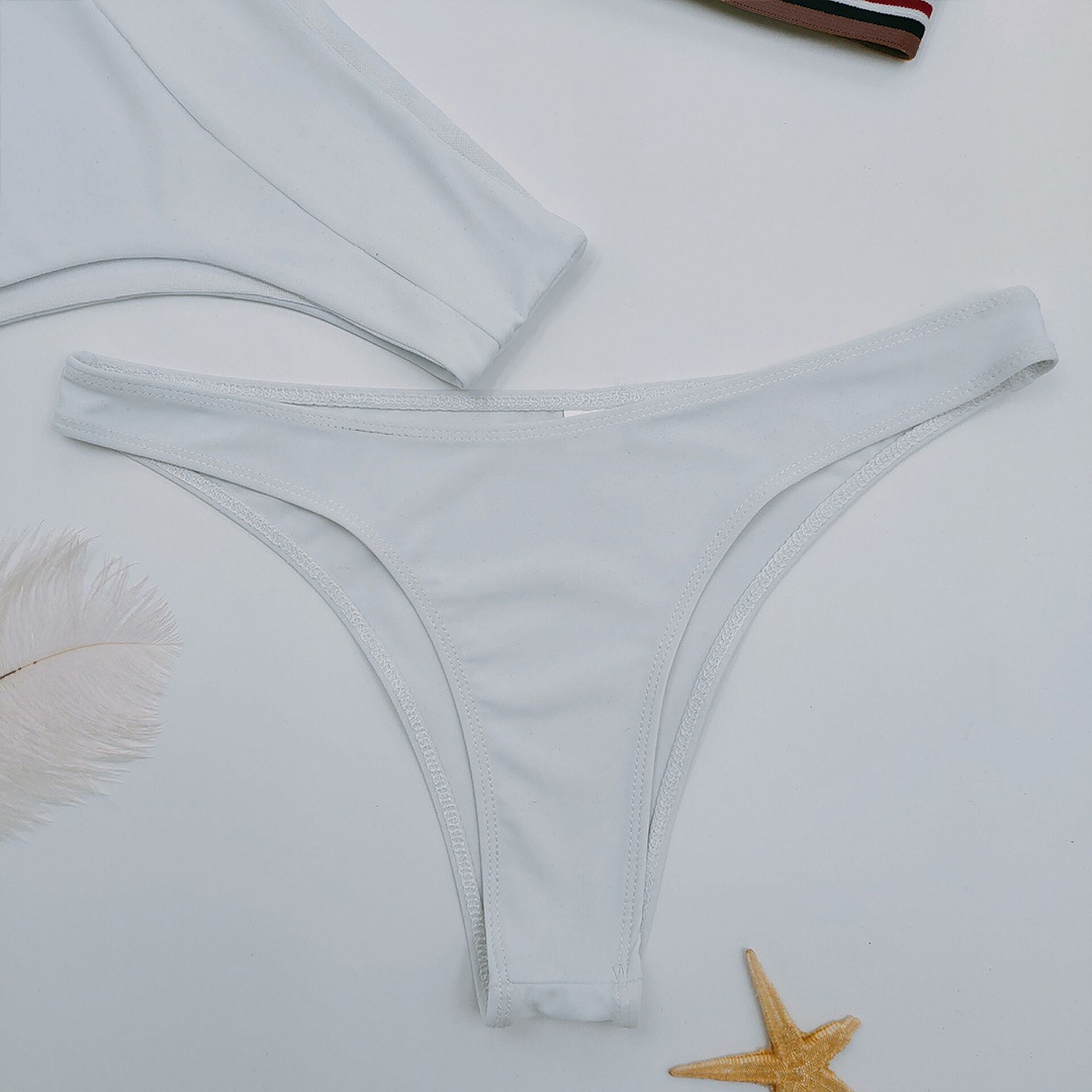 three-piece sexy sling split swimsuit solid color bikini NSZO1705