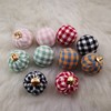 DIY Sifang plaid cloth hanging balls, thousands of bird grid bag ball earrings cute children hair jewelry hanging ball