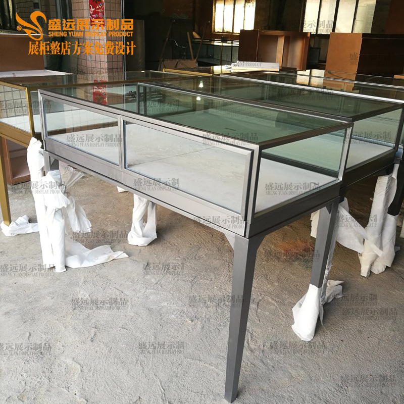 珠宝展示高柜 不锈钢电镀玻璃首饰展柜 不锈钢定制精品陈列珠宝柜