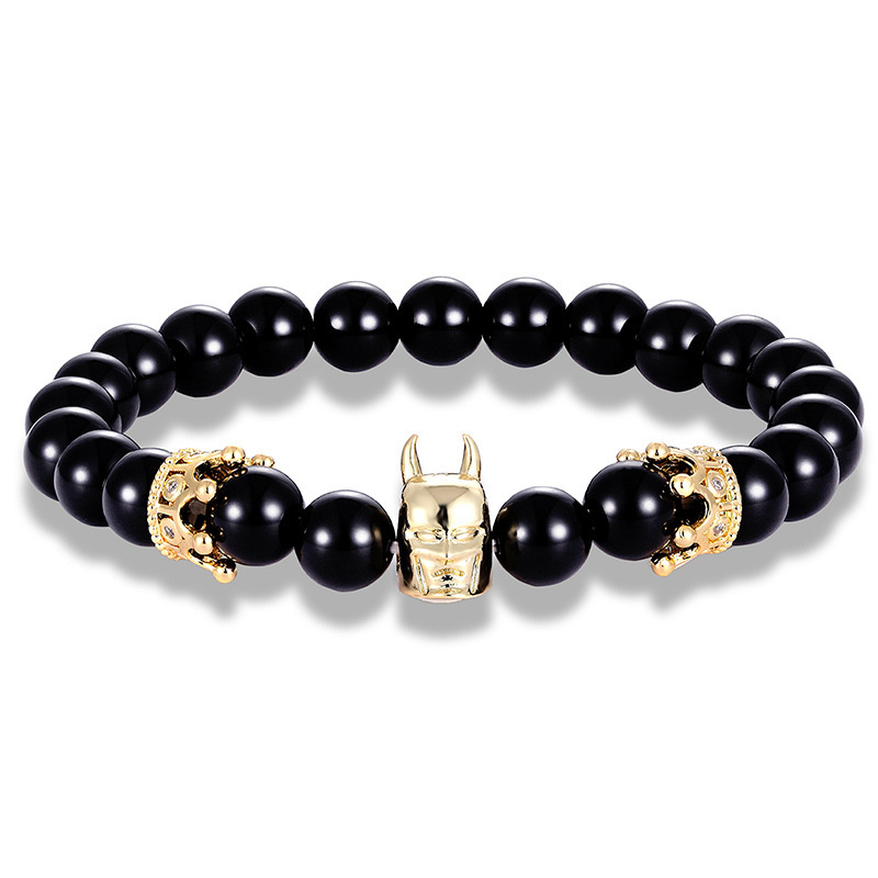 Foreign trade e-commerce for micro-inlaid Batman Double Crown men's bracelet bright stone bracelet jewelry wholesale