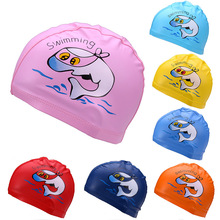 厂家批发儿童卡通泳帽防水护耳PU涂层帽男童女童大号游泳帽