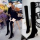 1289-2 the European and American wind fashion sexy nightclub show thin suede boots glass with high heels tines knee-high boots