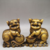 Pure copper Jin Bao a pair Decoration Home Furnishing decorate Twelve Zodiac Pig a pair a decoration Arts and Crafts