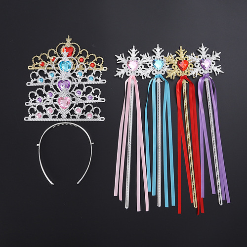 Princess Crown Magic Wand, Braids, Gloves, Flippers, Paper Box