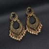 Beads with tassels, retro black earrings