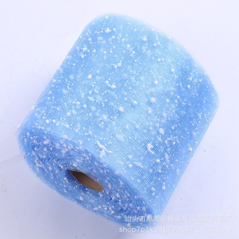 Hilo de punto de nieve 15cm de ancho de material de papel de embalaje de flores paquete al por mayor cabeza de flor de copo de nieve gasa tienda de flores suministros