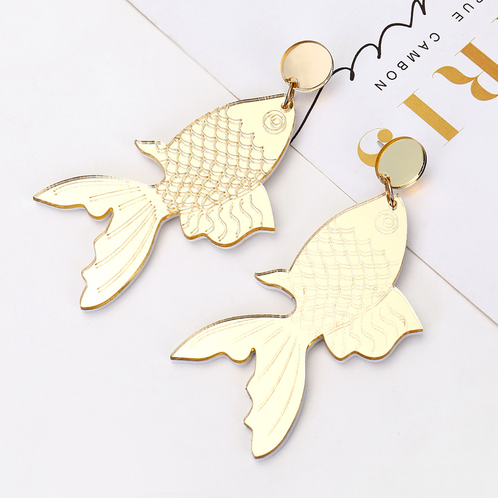 Creative Handmade Earrings Creative Personality Retro Jewelry Goldfish Koi Earrings Female display picture 6