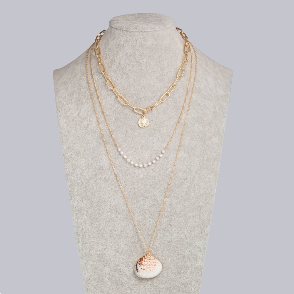 Fashion Pearl Natural Shell Multilayer Necklace display picture 3