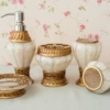 Gold inlaid jade gravel style