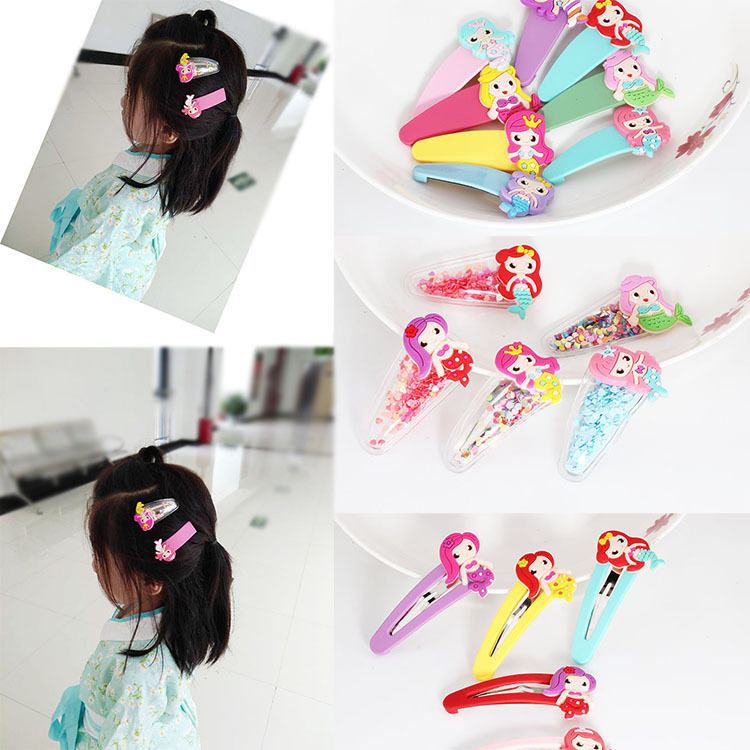 韩版一字夹刘海夹女BB夹长方形水滴美人鱼款发卡儿童发夹饰品批发|ms