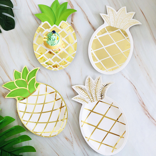 New disposable paper plate fruit pineapple plate children's birthday party supplies tableware cake plate