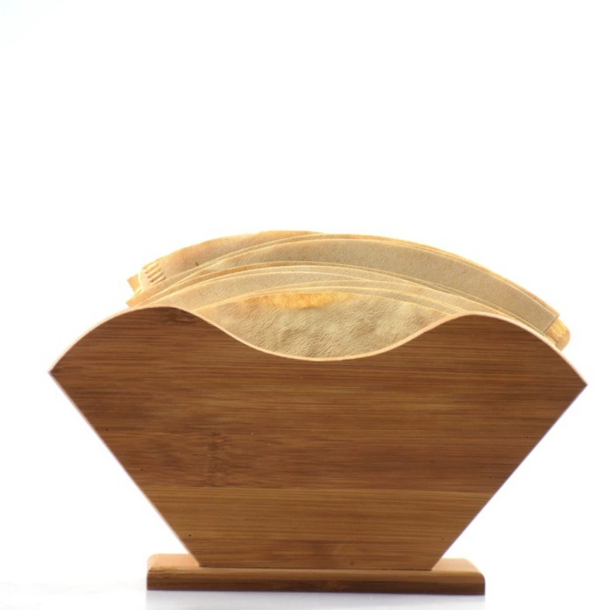 Коробка для фильтровальной бумаги для кофе V-образная стойка, основание для фильтровальной бумаги ручной работы, держатель для капельного фильтра для кофе, бамбуковый держатель для фильтровальной бумаги