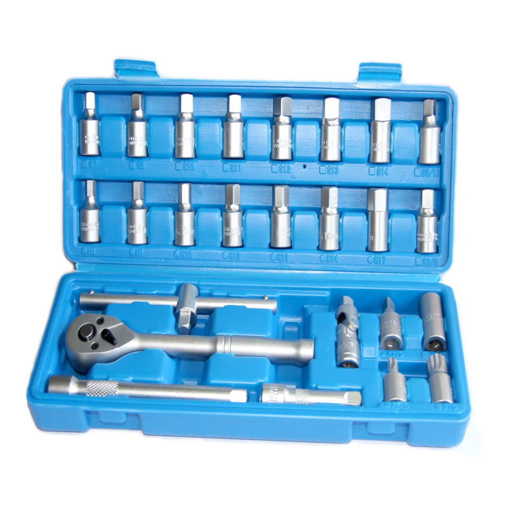 25件套汽车油底放油螺丝棘轮扳手拆油底壳套筒放机油换油拆卸工具