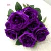 Silk cloth 10 heads French rose simulation flower wedding furnishings decorative flower bouquet vase simulation flower decorative flower