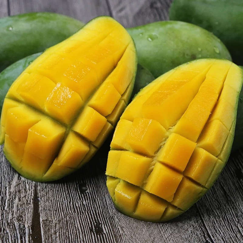 越南甜心芒 可发西六省 包售后 青皮金煌芒一级果|ru