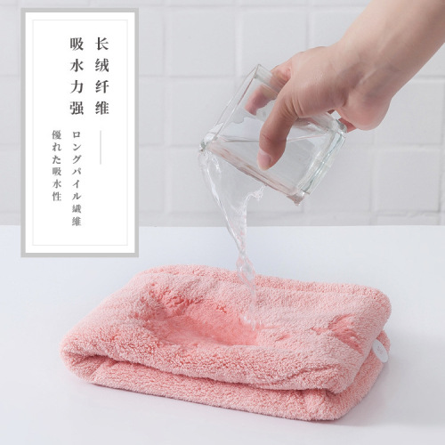 Japanese quick-drying absorbent hair turban for women, popular style, simple coral velvet hair turban, direct sales from the manufacturer