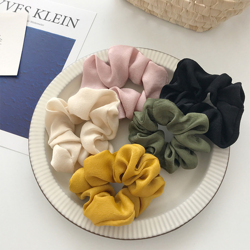 Internet celebrity ins style large intestine hair tie for women cute French satin chiffon headband for scalp