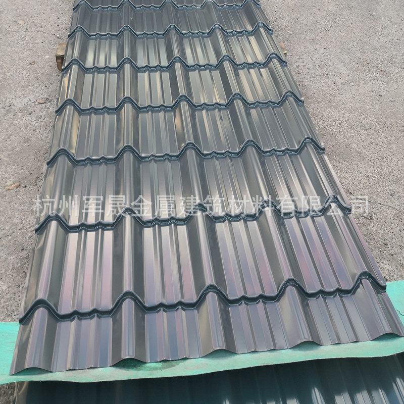 生产厂家现货直销灰色YX56-256-765型琉璃瓦 1.2mm厚仿古屋面板