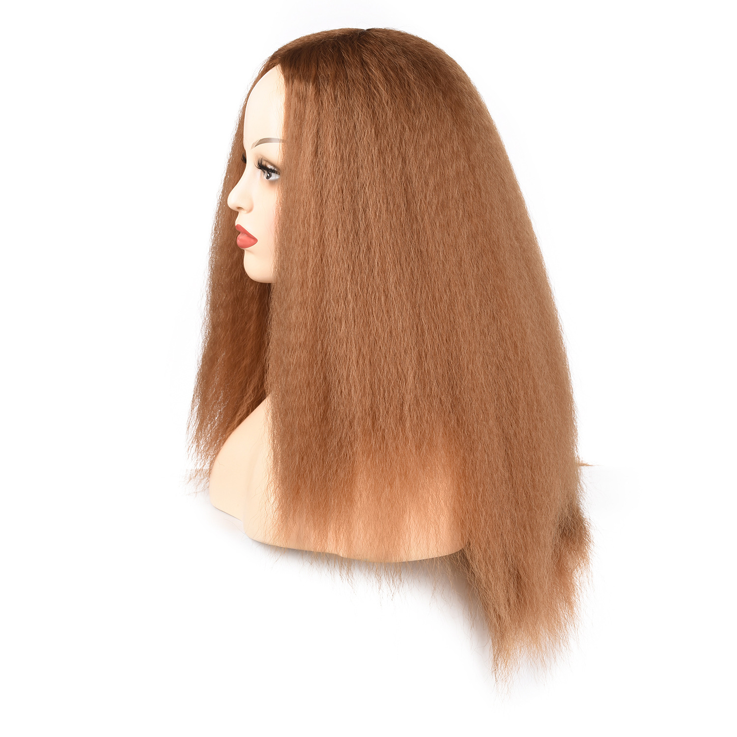 Syntetisk paryk silke fluffy eksplosiv lang krøllet let buet paryk pandebånd_voghion.com