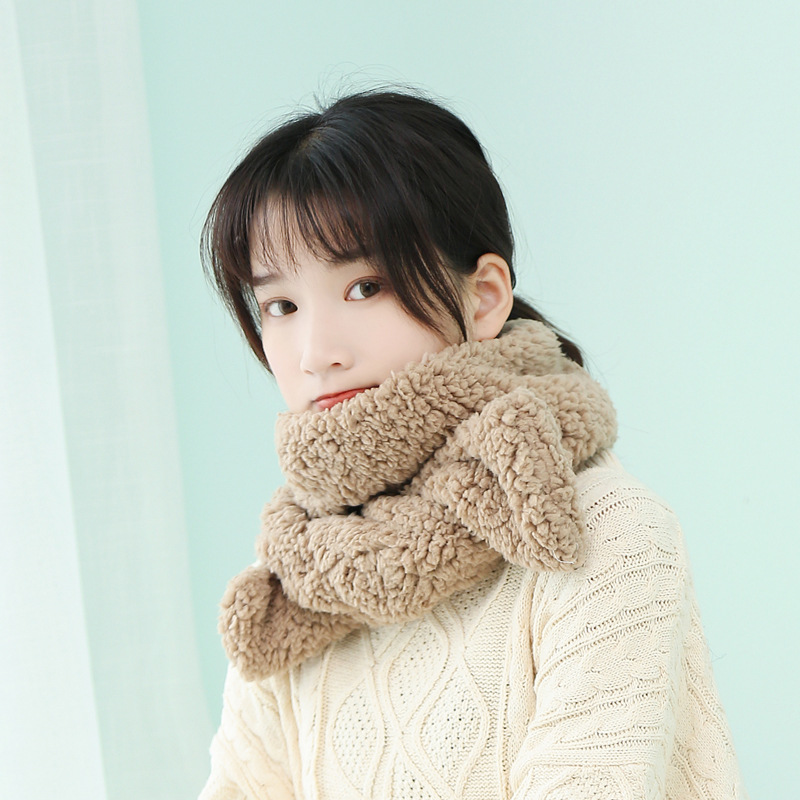 Demi-season cute solid color universal scarf