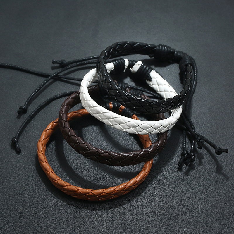 Girls Leather Bracelet Multi Color Optional PU Simple Woven Anti-Leather Bracelet Bracelet wholesale