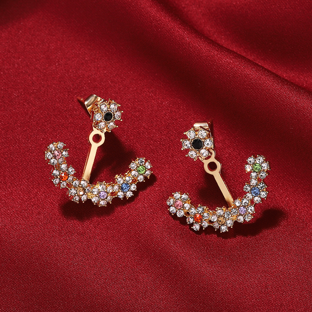 Baub Même Style Alliage Diamant Boucles D'oreilles Simple Intérêt Particulier Boucles D'oreilles À La Mode Et Polyvalent Boucles D'oreilles Accessoires Coréenne Style Nouveau display picture 7