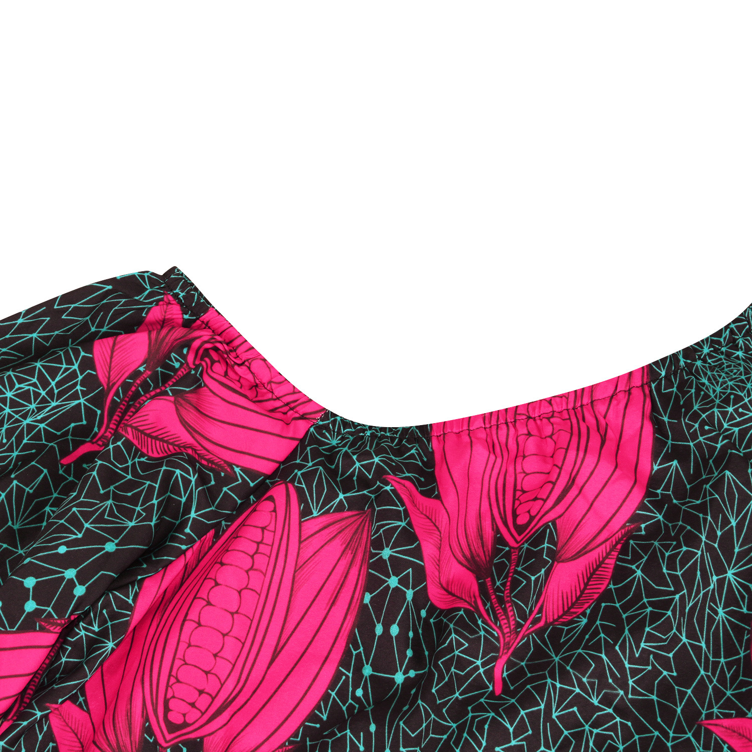 Multicolor Print Long Sleeve Off-Shoulder Dress NSMDF67673