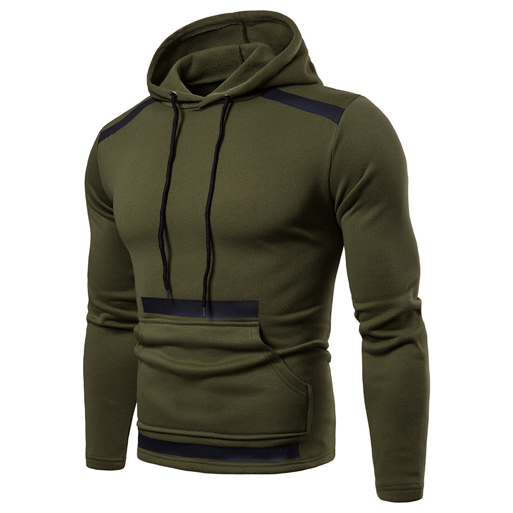 2024 Autumn/Winter New Men's Creative Spliced Sleeve Casual Fashion Hooded Large Sweater_senzul.com