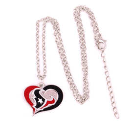 欧美时尚风格 休斯顿德州人队 桃心滴油吊坠项链饰品