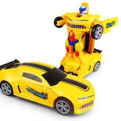 The same electric universal deformation Xiao Huangfeng light music automatic deformation robot model children's toy
