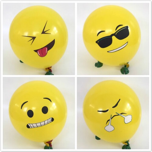 Expression balloon 12-inch round latex balloon with smiley face 2.8g thickened children's cartoon QQ expression bag balloon